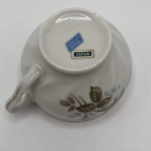 Norcrest Fine China Japan Floral Rose Tea Cup & Scallop Saucer Set Vintage Boho - Picture 8 of 10